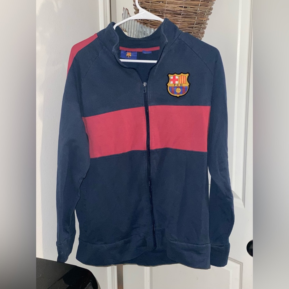 FC Barcelona Full Zip Jacket Blue/Red Size Large